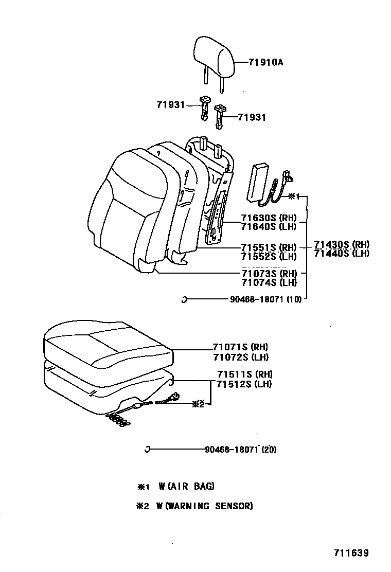 7101 — FRONT SEAT & SEAT TRACK