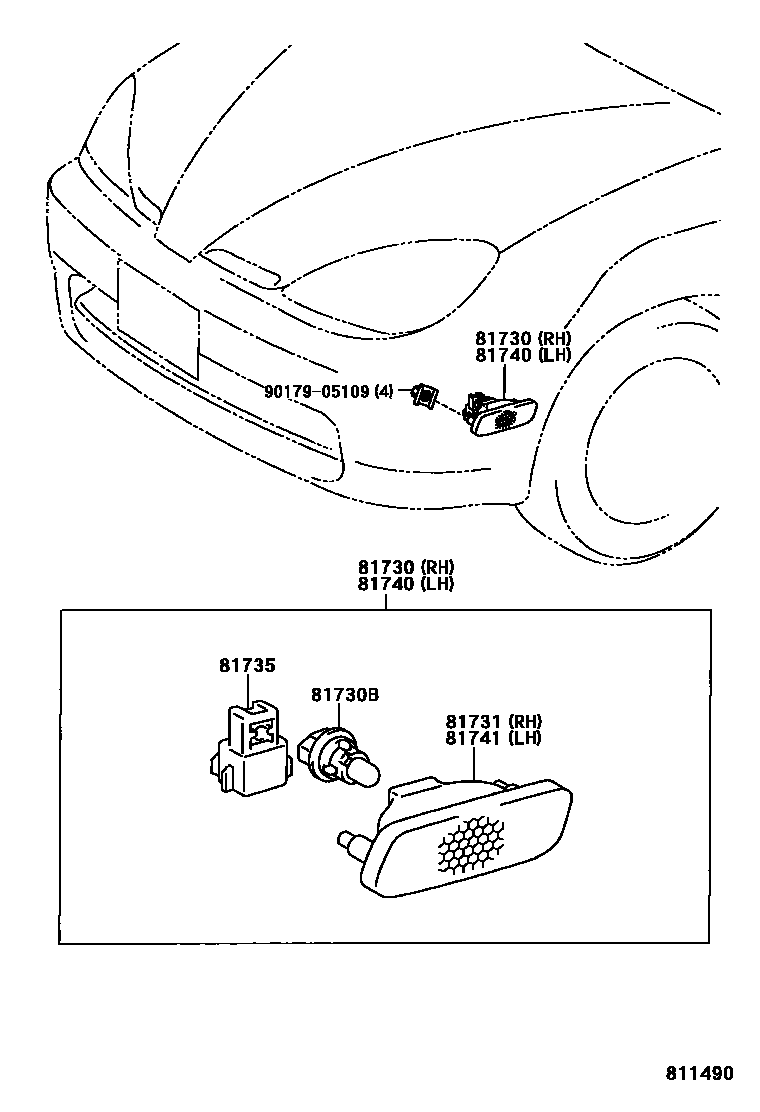8106 — SIDE TURN SIGNAL LAMP & OUTER MIRROR LAMP