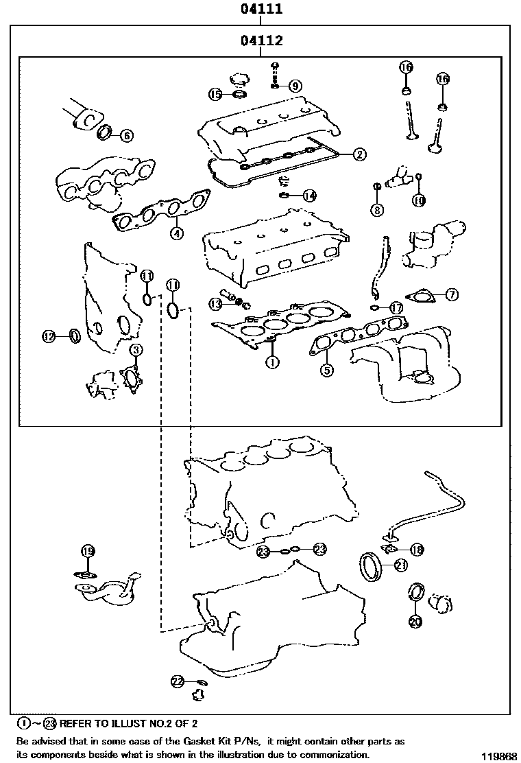 1103 — ENGINE OVERHAUL GASKET KIT