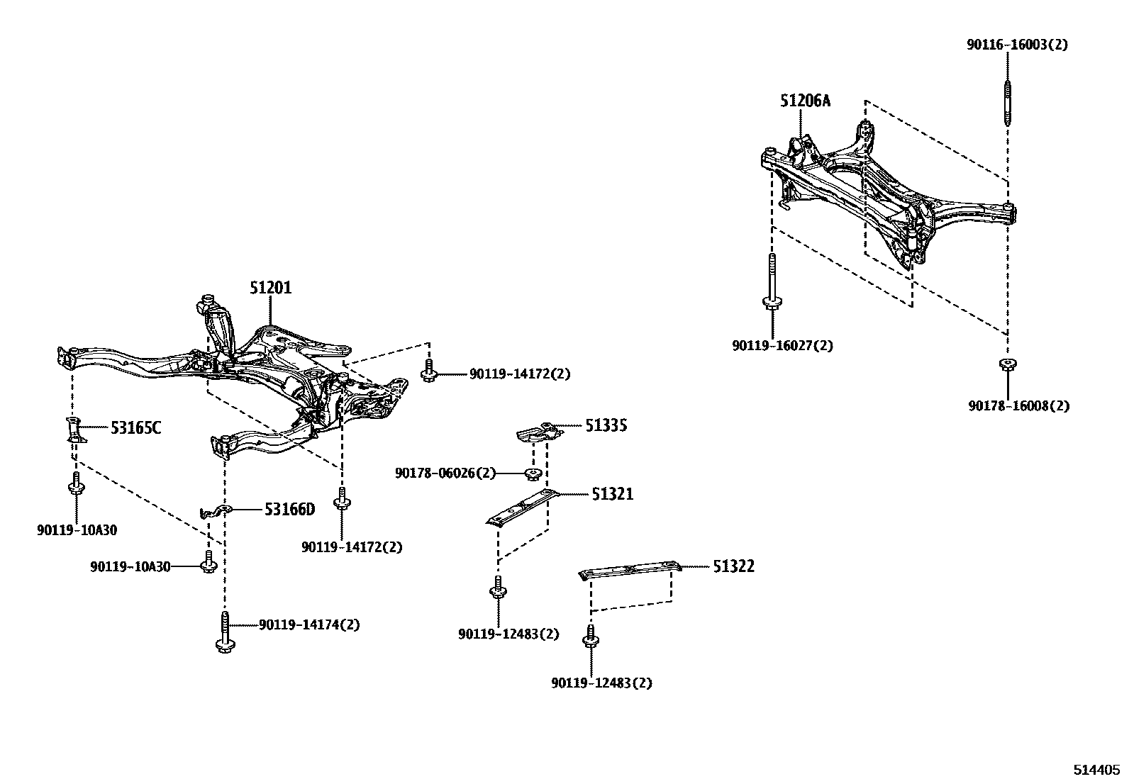 5102 — SUSPENSION CROSSMEMBER & UNDER COVER
