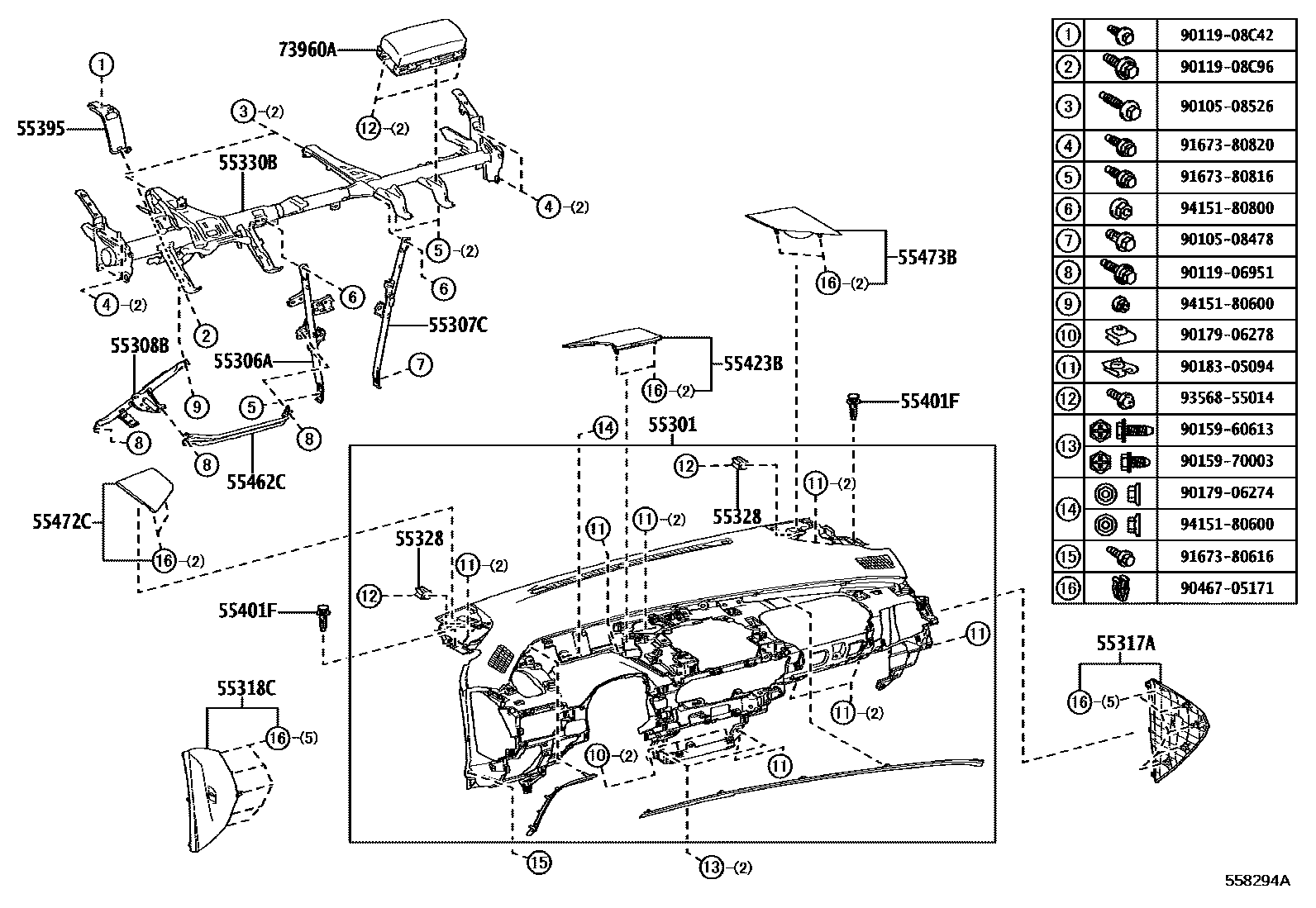5501 — INSTRUMENT PANEL & GLOVE COMPARTMENT