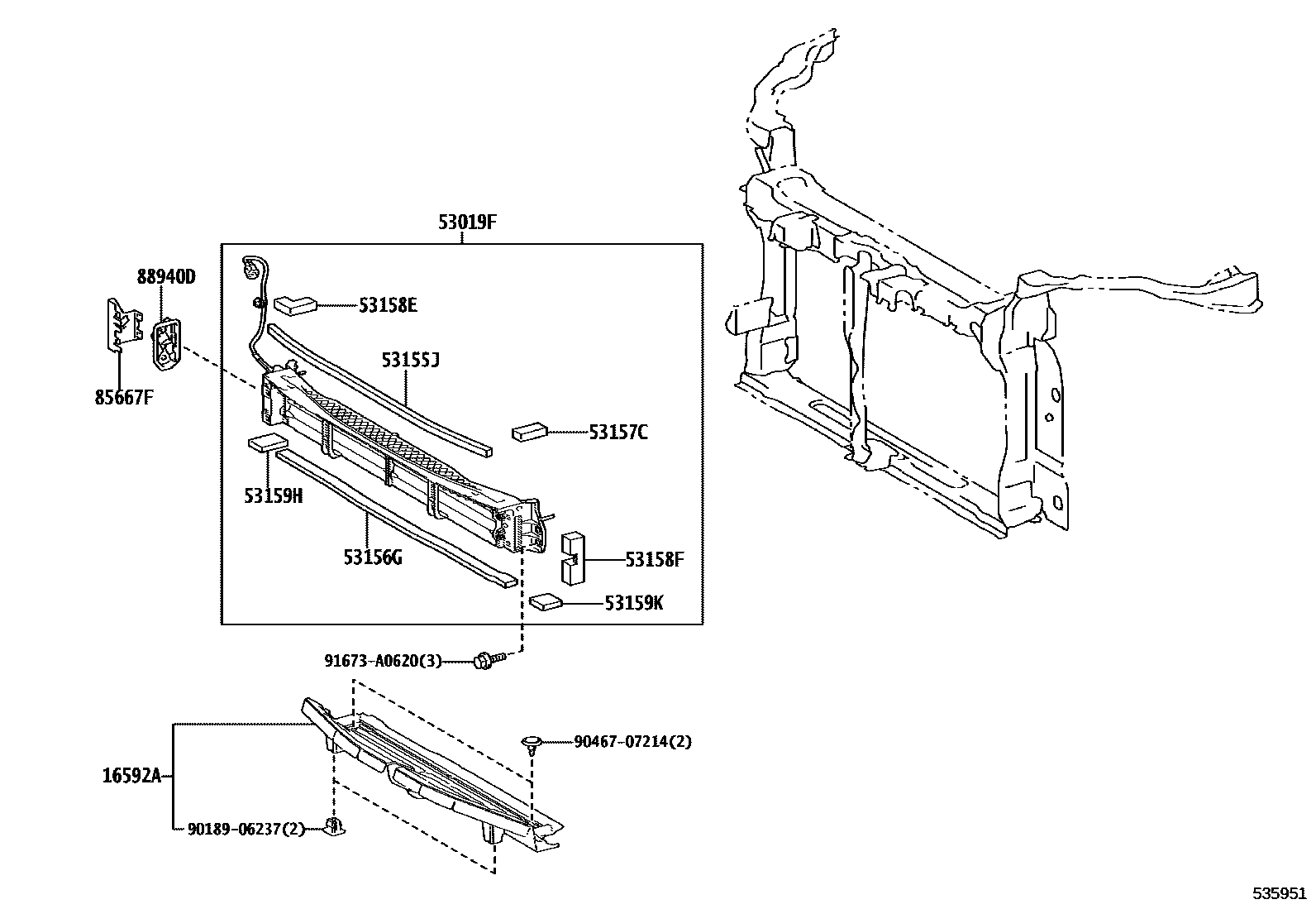 5304 — FRONT FENDER APRON & DASH PANEL