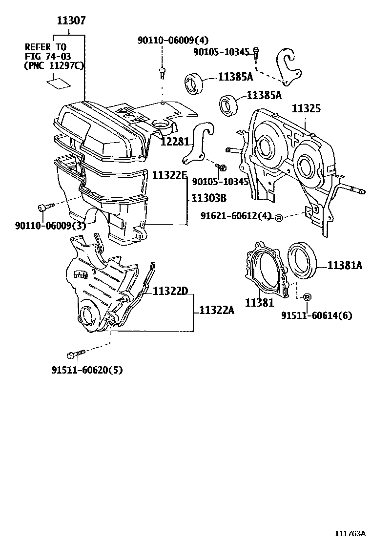 1106 — TIMING GEAR COVER & REAR END PLATE