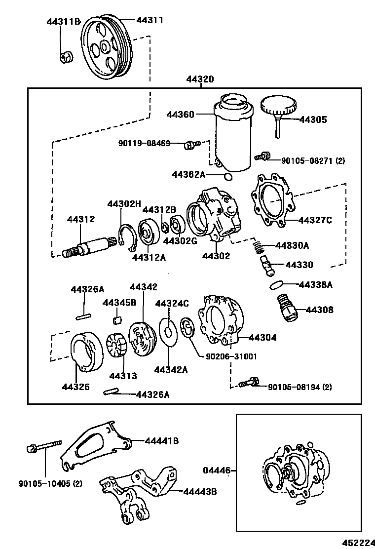 4502 — VANE PUMP & RESERVOIR (POWER STEERING)