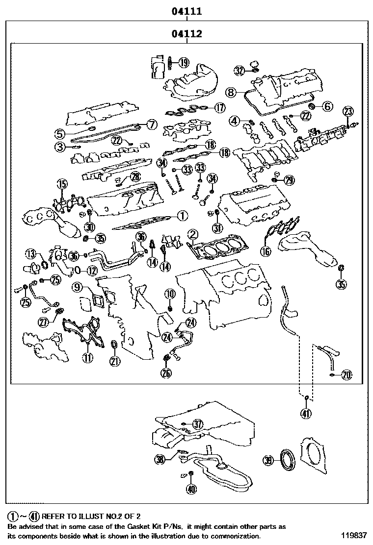 1103 — ENGINE OVERHAUL GASKET KIT