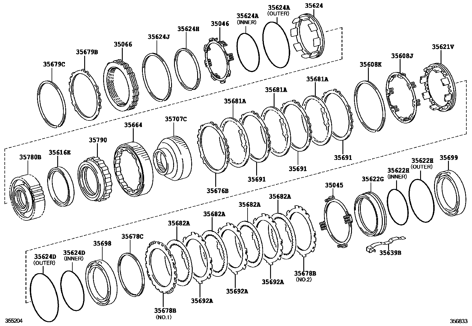 3508 — CENTER SUPPORT & PLANETARY SUN GEAR (ATM)