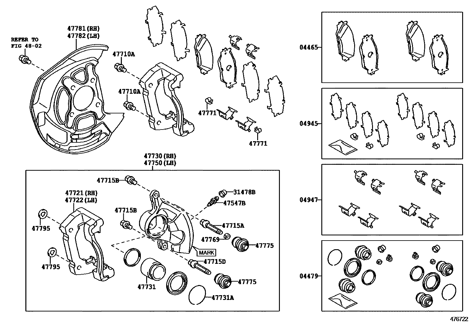 4705 — FRONT DISC BRAKE CALIPER & DUST COVER