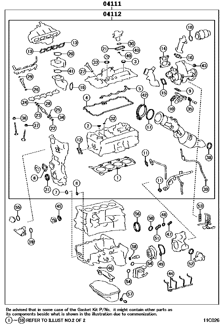 1103 — ENGINE OVERHAUL GASKET KIT