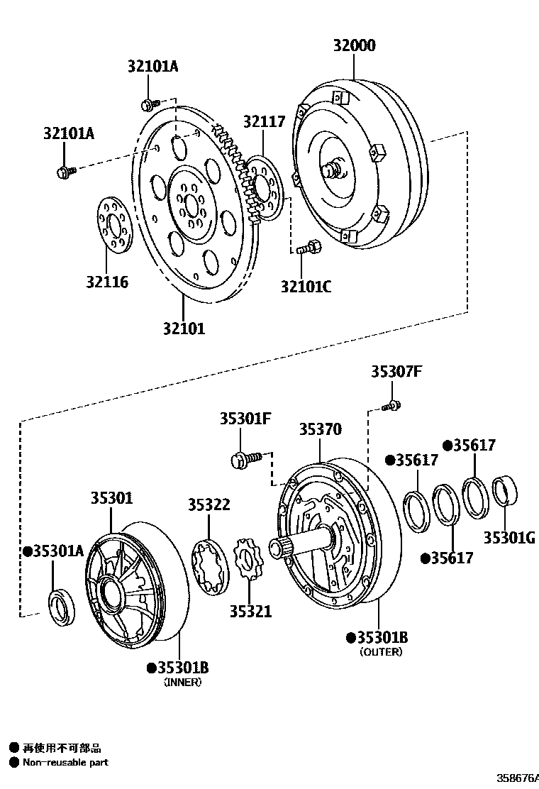 3502 — TORQUE CONVERTER, FRONT OIL PUMP & CHAIN (ATM)