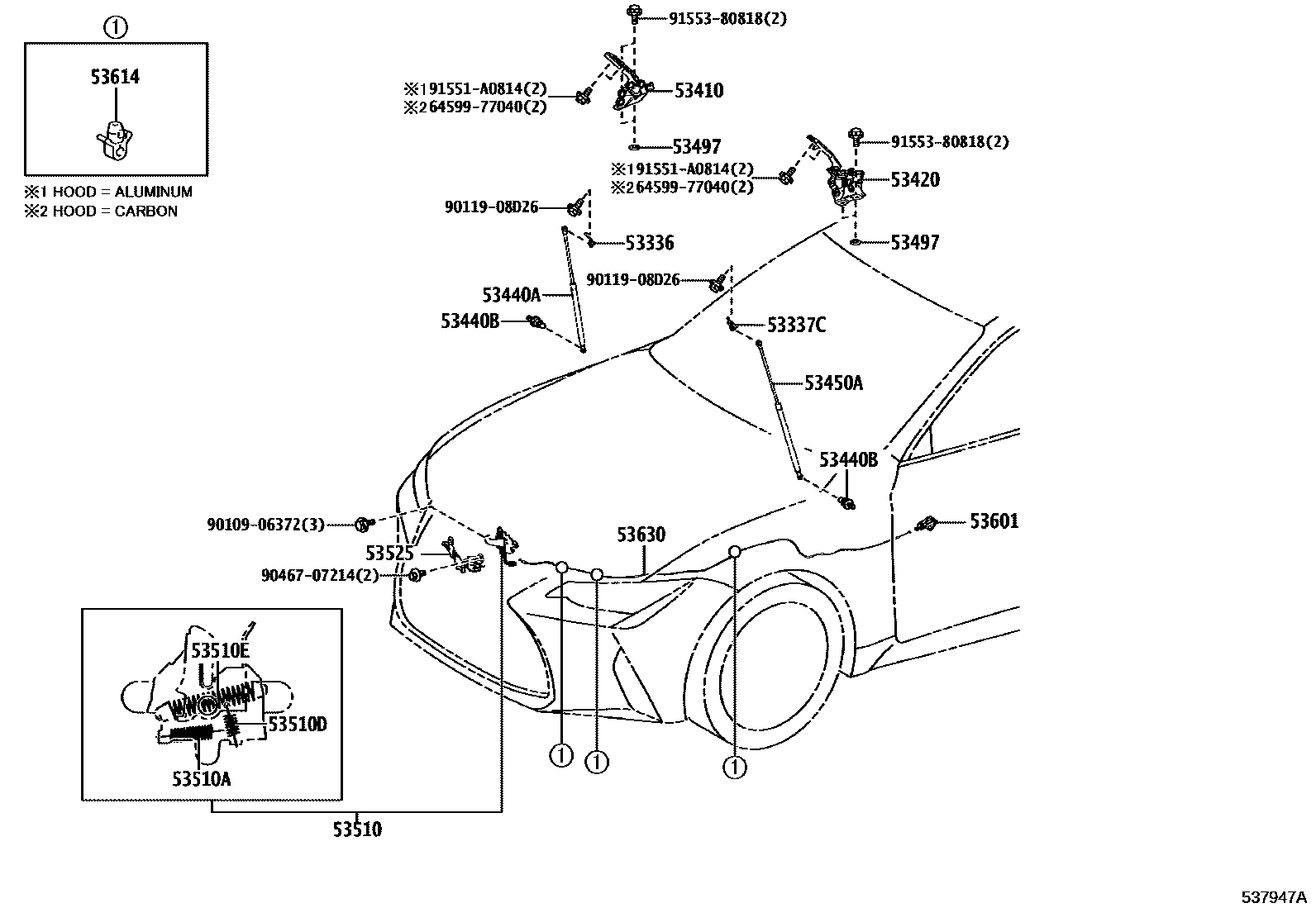 5303 — HOOD LOCK & HINGE