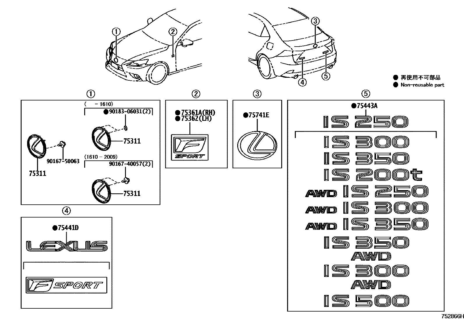 7501 — EMBLEM & NAME PLATE (EXTERIOR & INTERIOR)