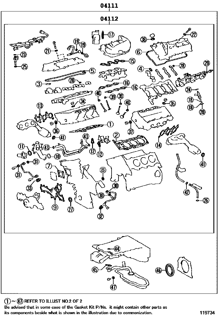 1103 — ENGINE OVERHAUL GASKET KIT