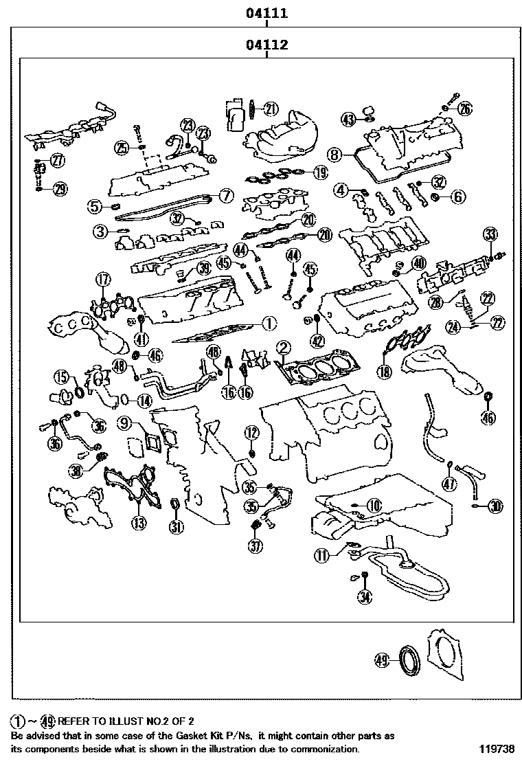 1103 — ENGINE OVERHAUL GASKET KIT