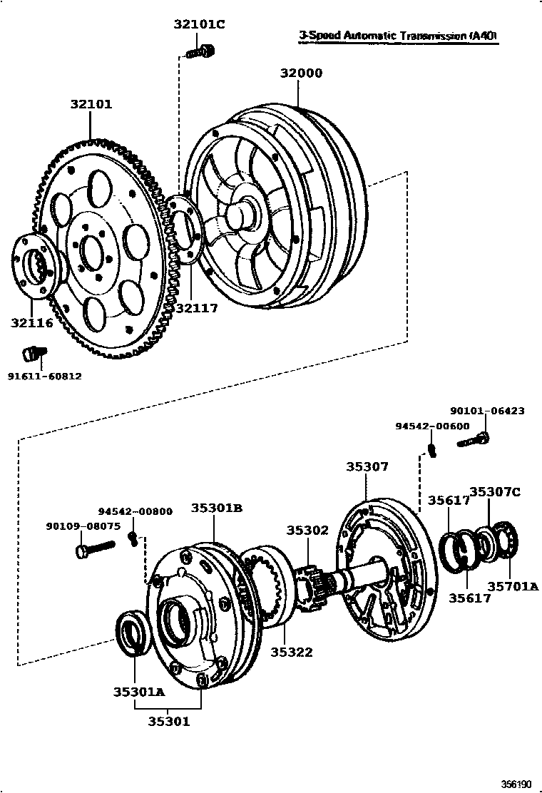 3502 — TORQUE CONVERTER, FRONT OIL PUMP & CHAIN (ATM)