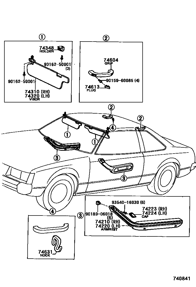7401 — ARMREST & VISOR
