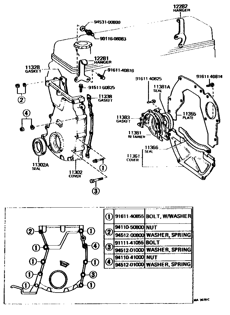 1106 — TIMING GEAR COVER & REAR END PLATE