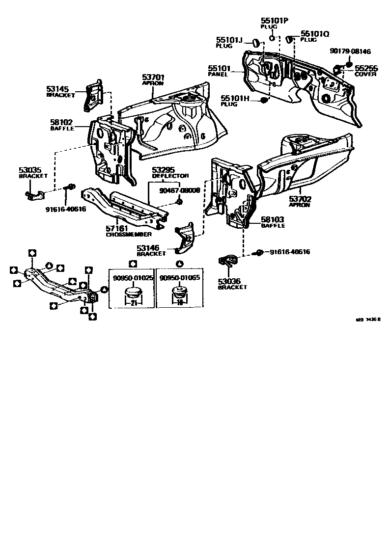5304 — FRONT FENDER APRON & DASH PANEL