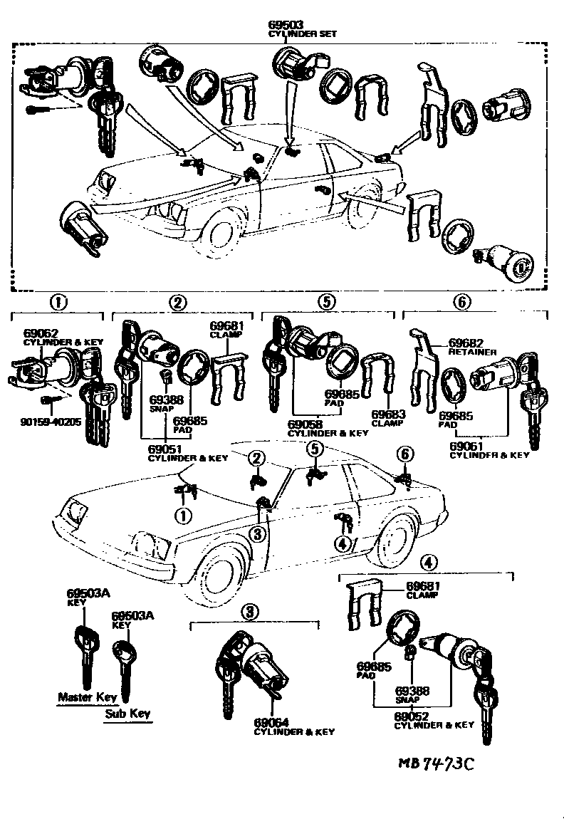 6712 — LOCK CYLINDER SET