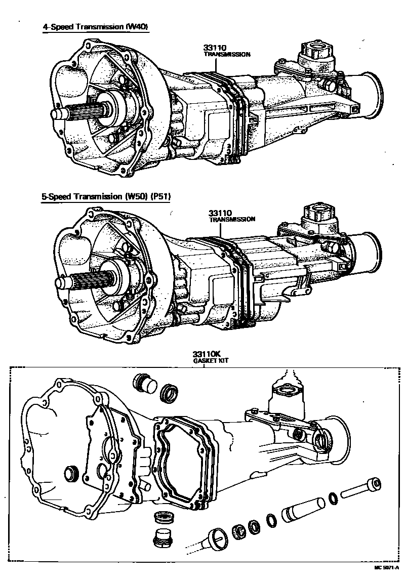 3301 — TRANSAXLE OR TRANSMISSION ASSY & GASKET KIT (MTM)