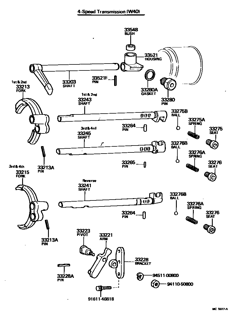 3307 — GEAR SHIFT FORK & LEVER SHAFT (MTM)