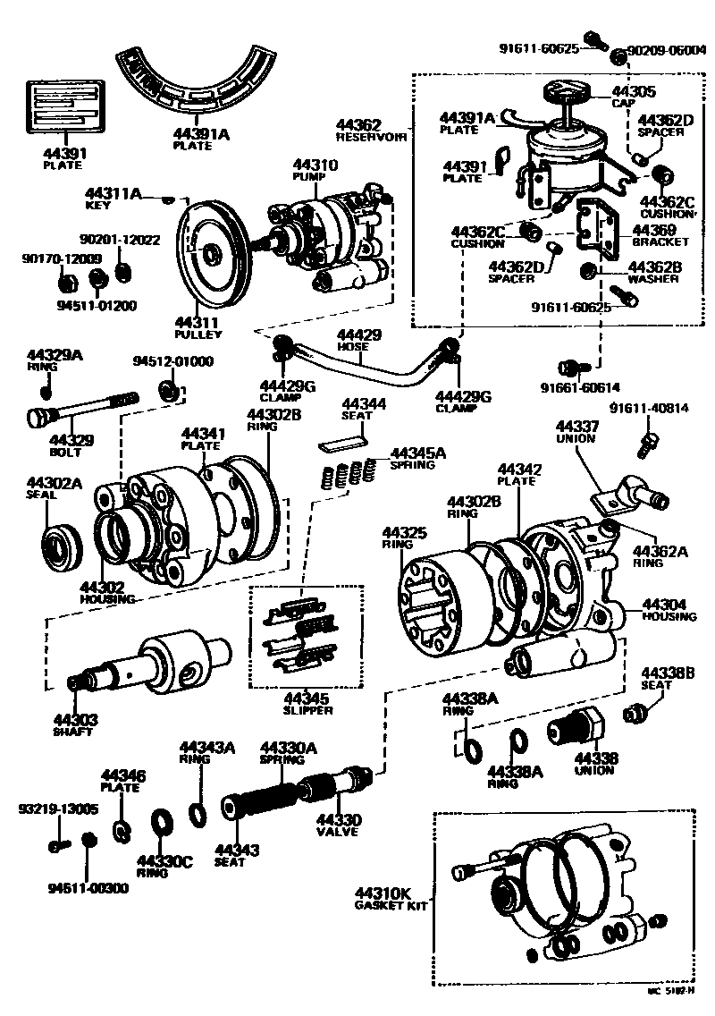 4502 — VANE PUMP & RESERVOIR (POWER STEERING)