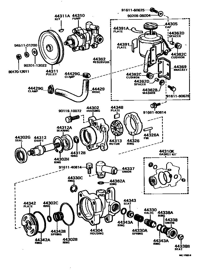 4502 — VANE PUMP & RESERVOIR (POWER STEERING)