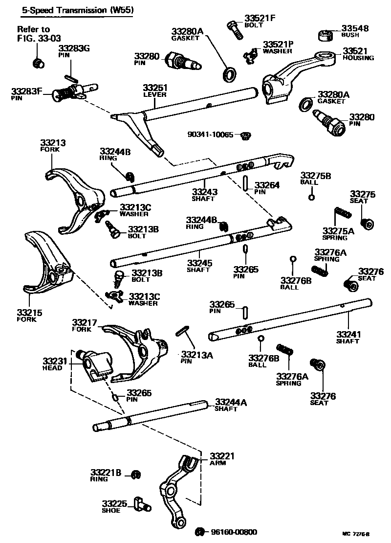 3307 — GEAR SHIFT FORK & LEVER SHAFT (MTM)