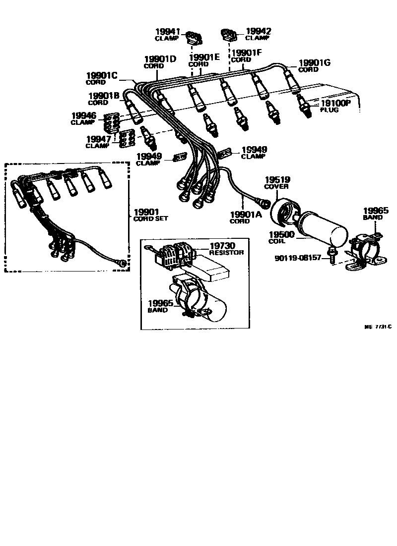 1901 — IGNITION COIL & SPARK PLUG / GLOW PLUG