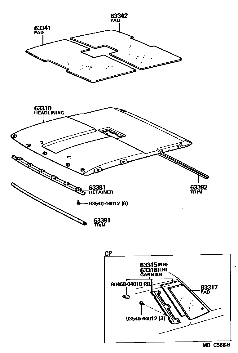 6402 — ROOF HEADLINING & SILENCER PAD
