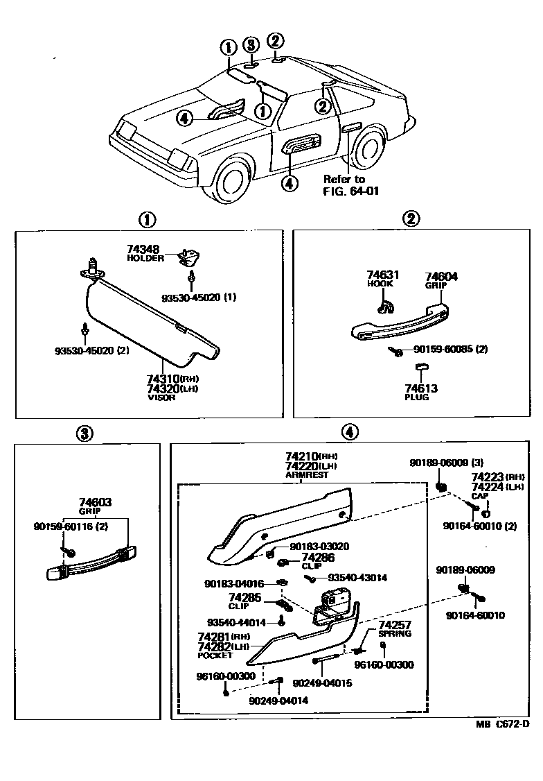7401 — ARMREST & VISOR