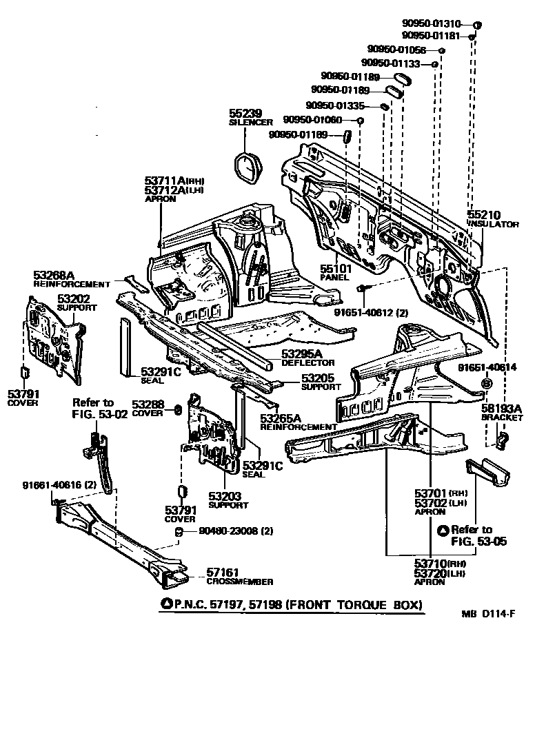 5304 — FRONT FENDER APRON & DASH PANEL
