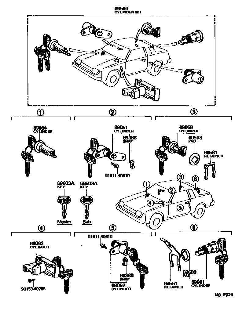 6712 — LOCK CYLINDER SET