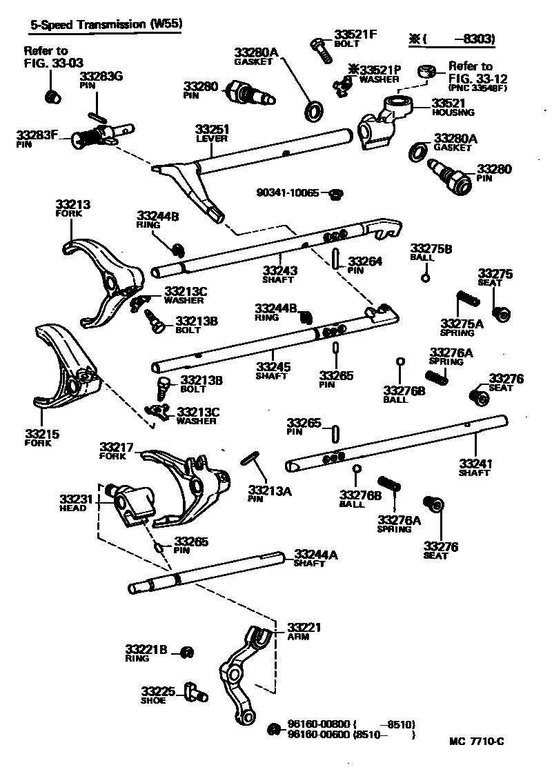 3307 — GEAR SHIFT FORK & LEVER SHAFT (MTM)