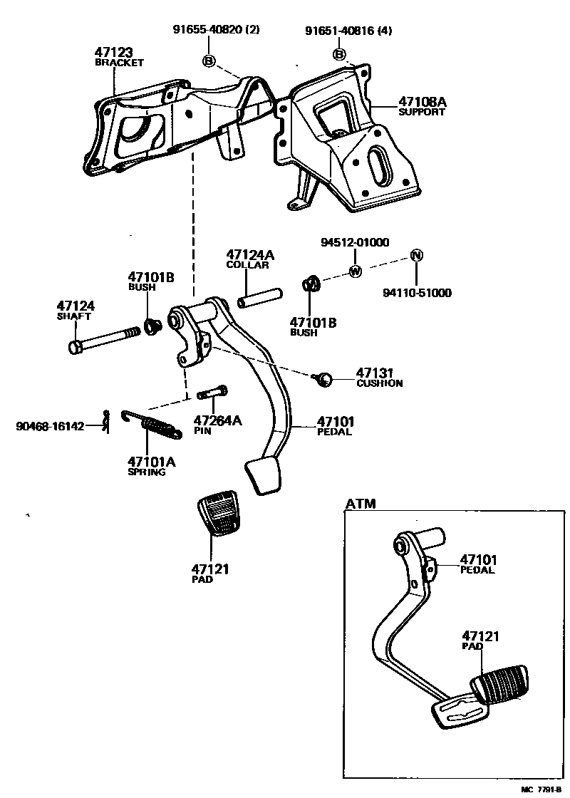 4701 — BRAKE PEDAL & BRACKET