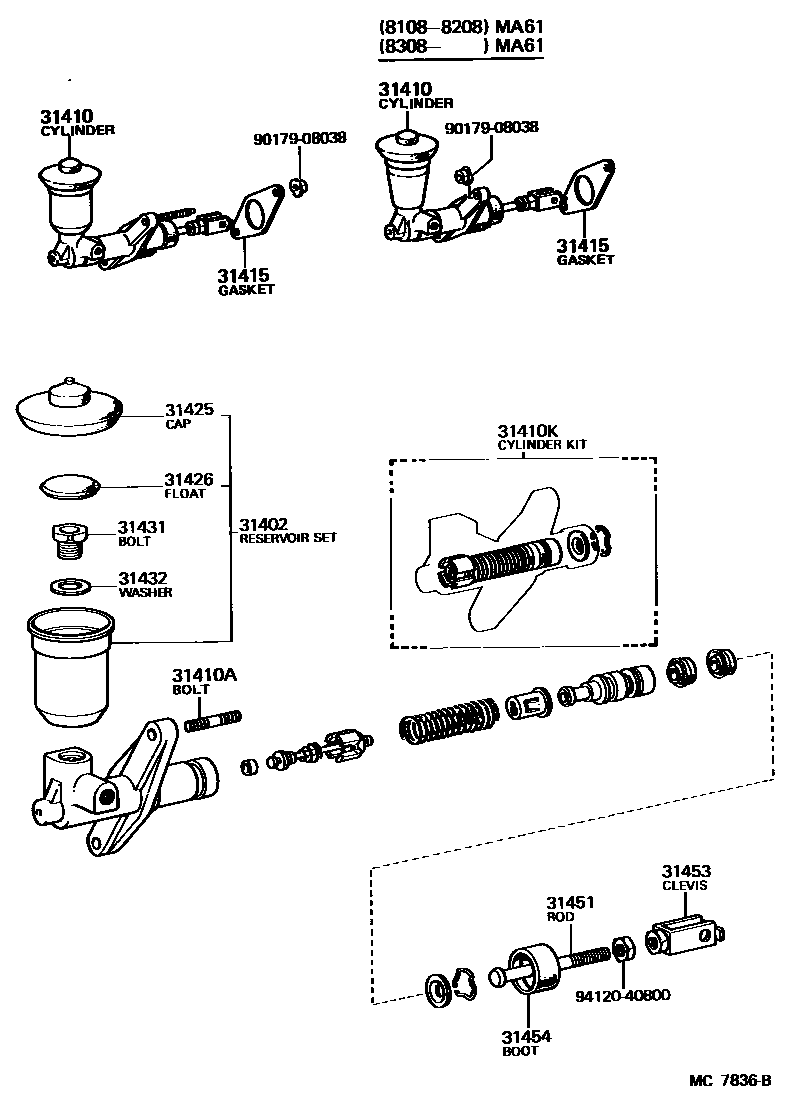 3103 — CLUTCH MASTER CYLINDER