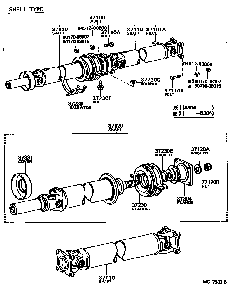 3701 — PROPELLER SHAFT & UNIVERSAL JOINT
