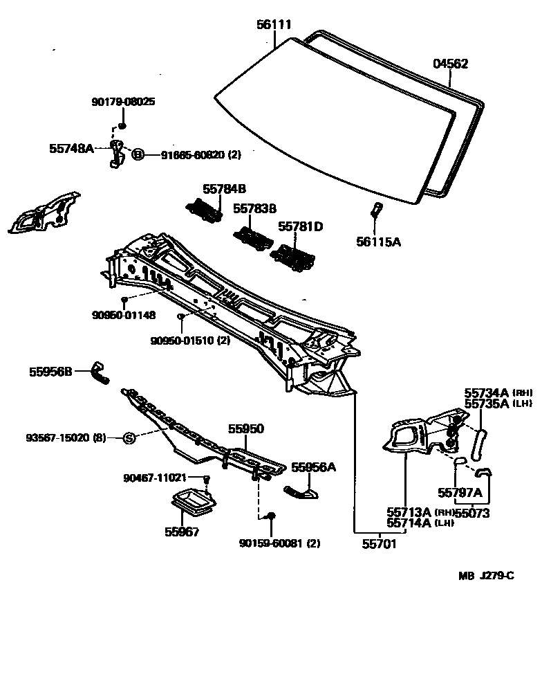 5503 — COWL PANEL & WINDSHIELD GLASS