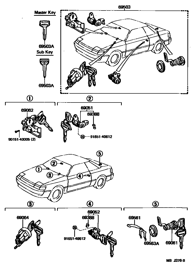 6712 — LOCK CYLINDER SET