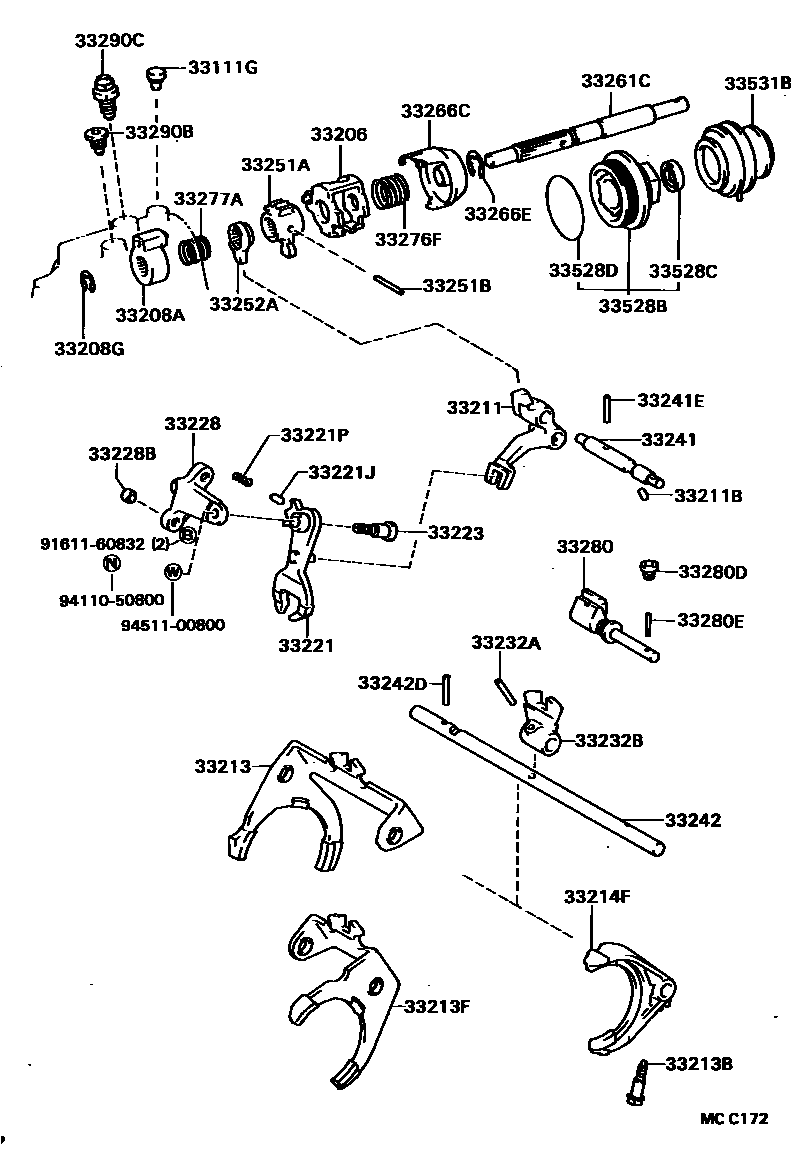 3307 — GEAR SHIFT FORK & LEVER SHAFT (MTM)