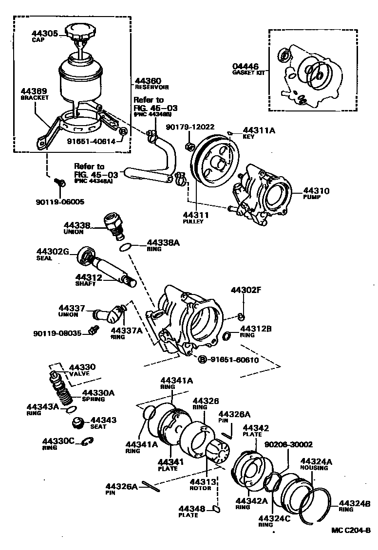 4502 — VANE PUMP & RESERVOIR (POWER STEERING)