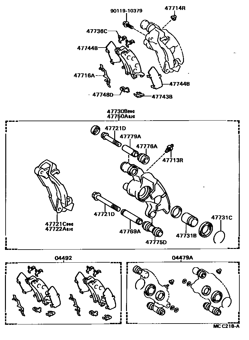 4707 — REAR DISC BRAKE CALIPER & DUST COVER