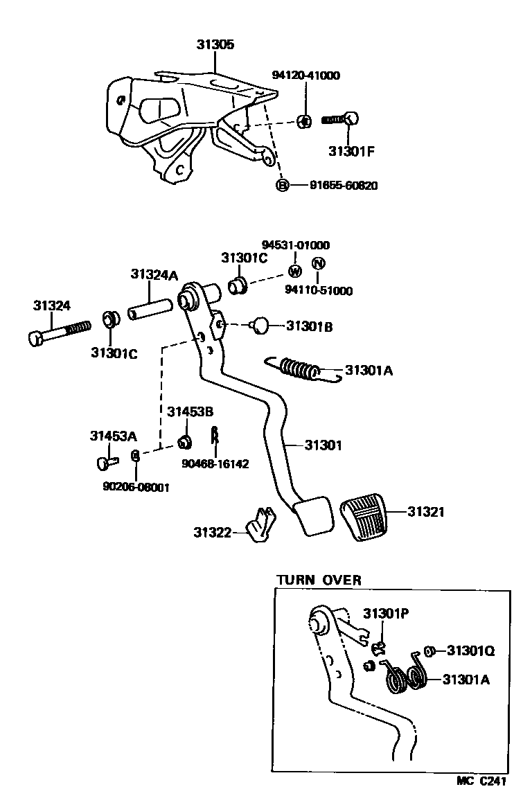 3102 — CLUTCH PEDAL & FLEXIBLE HOSE