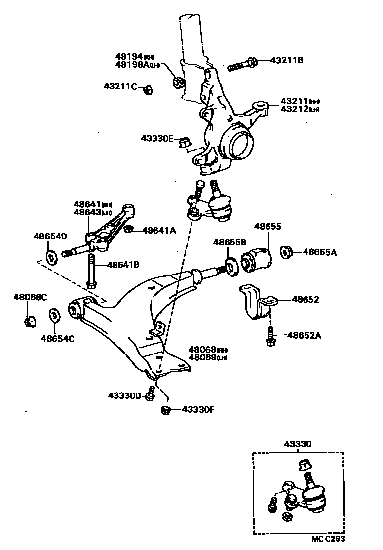 4802 — FRONT AXLE ARM & STEERING KNUCKLE