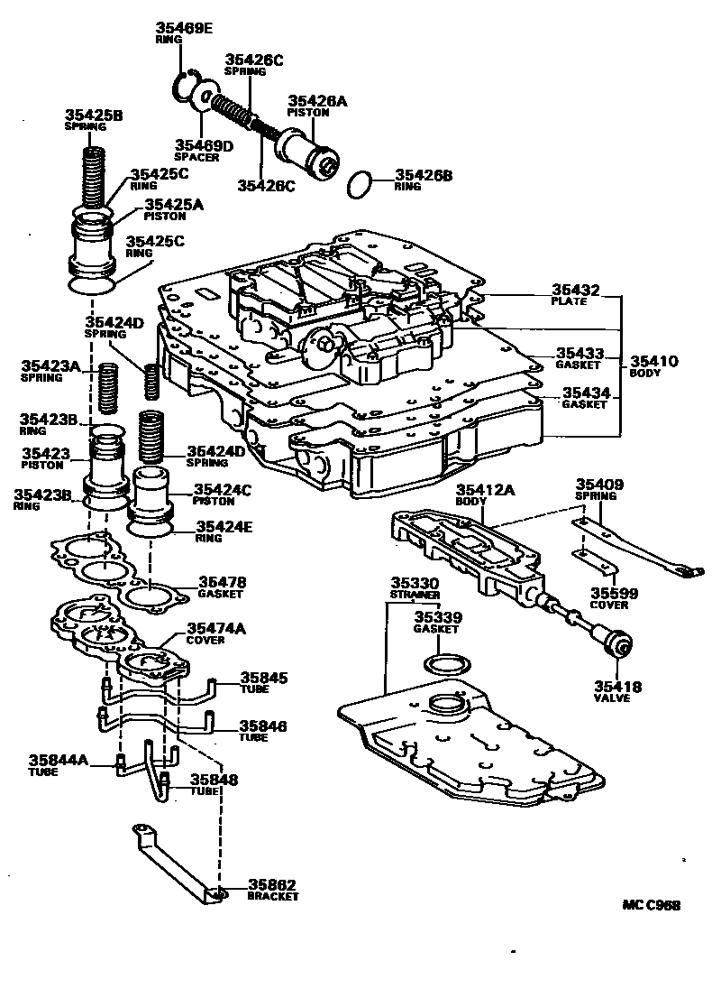 3512 — VALVE BODY & OIL STRAINER (ATM)