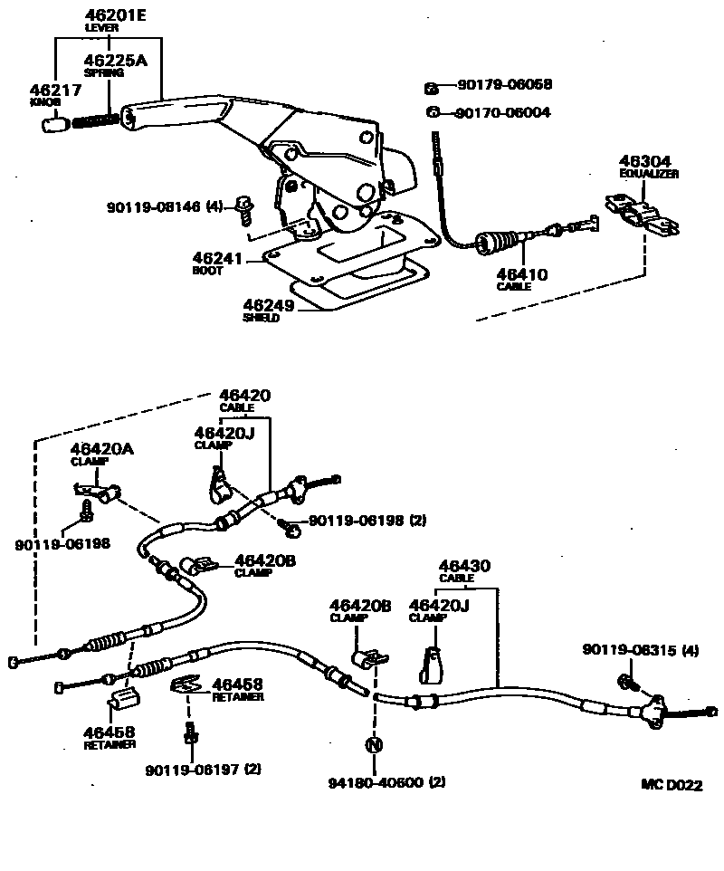 4601 — PARKING BRAKE & CABLE