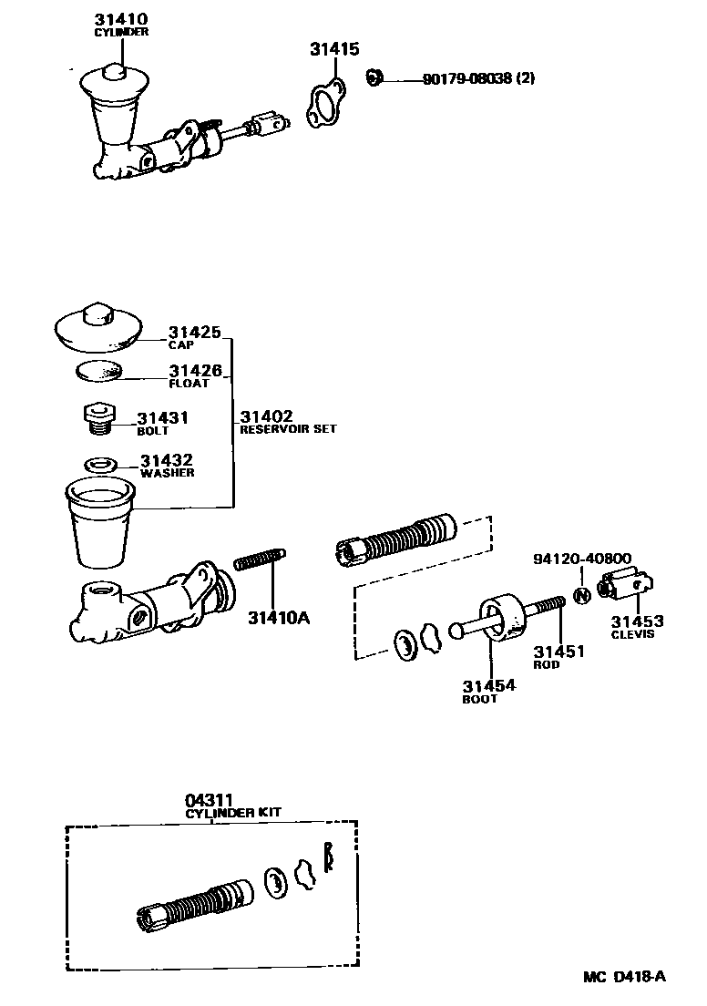 3103 — CLUTCH MASTER CYLINDER