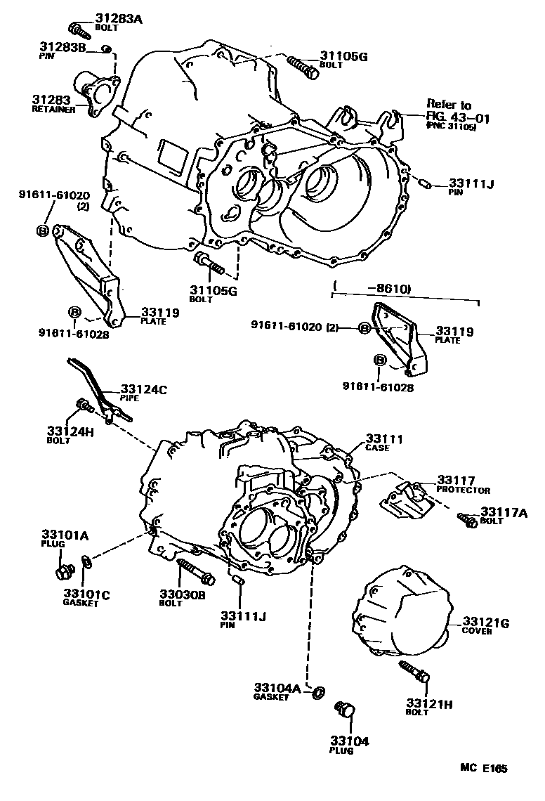 3302 — CLUTCH HOUSING & TRANSMISSION CASE (MTM)