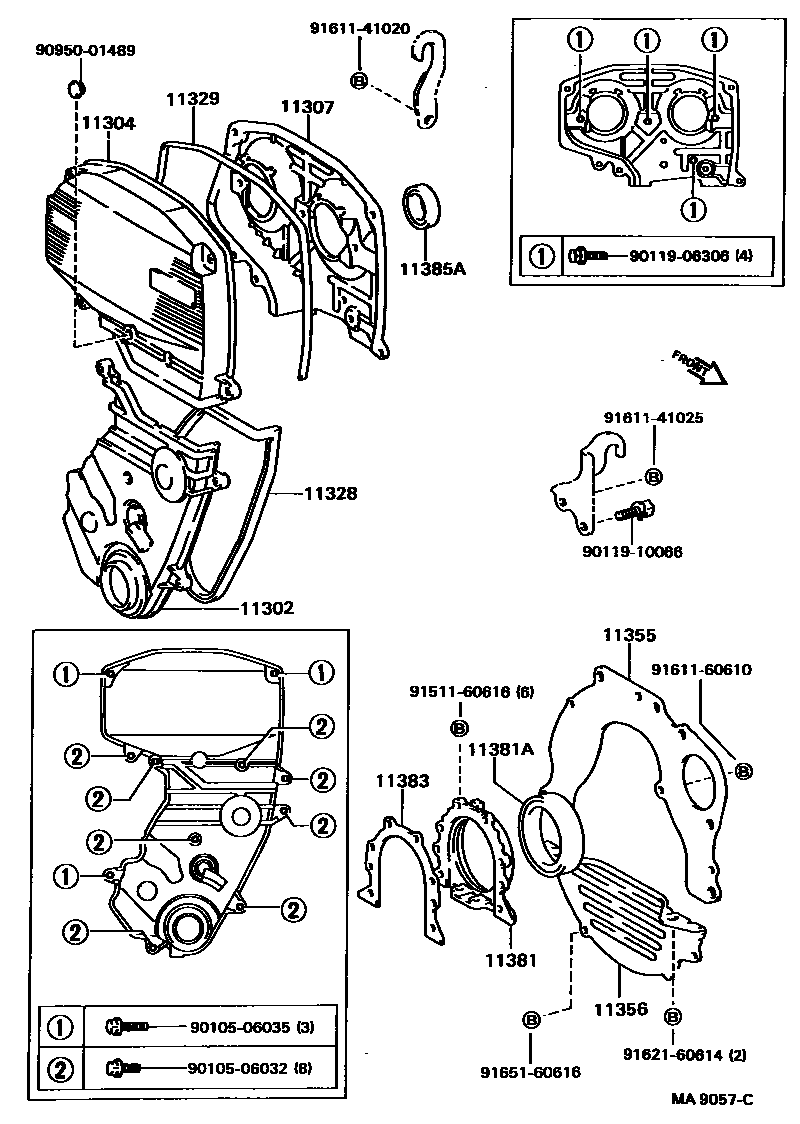 1106 — TIMING GEAR COVER & REAR END PLATE
