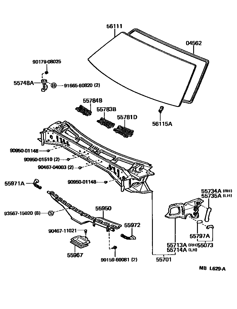 5503 — COWL PANEL & WINDSHIELD GLASS