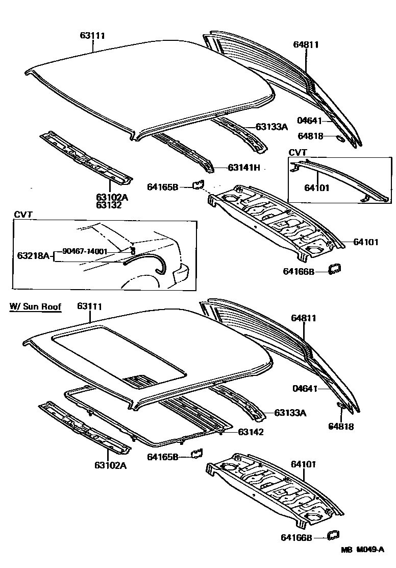 6104 — ROOF PANEL & BACK WINDOW GLASS